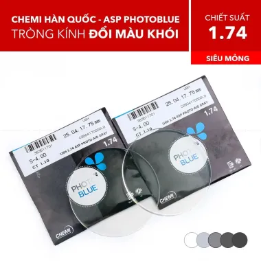 Tròng Kính Siêu Mỏng Đổi Màu Chống Ánh Sáng Xanh Chemi