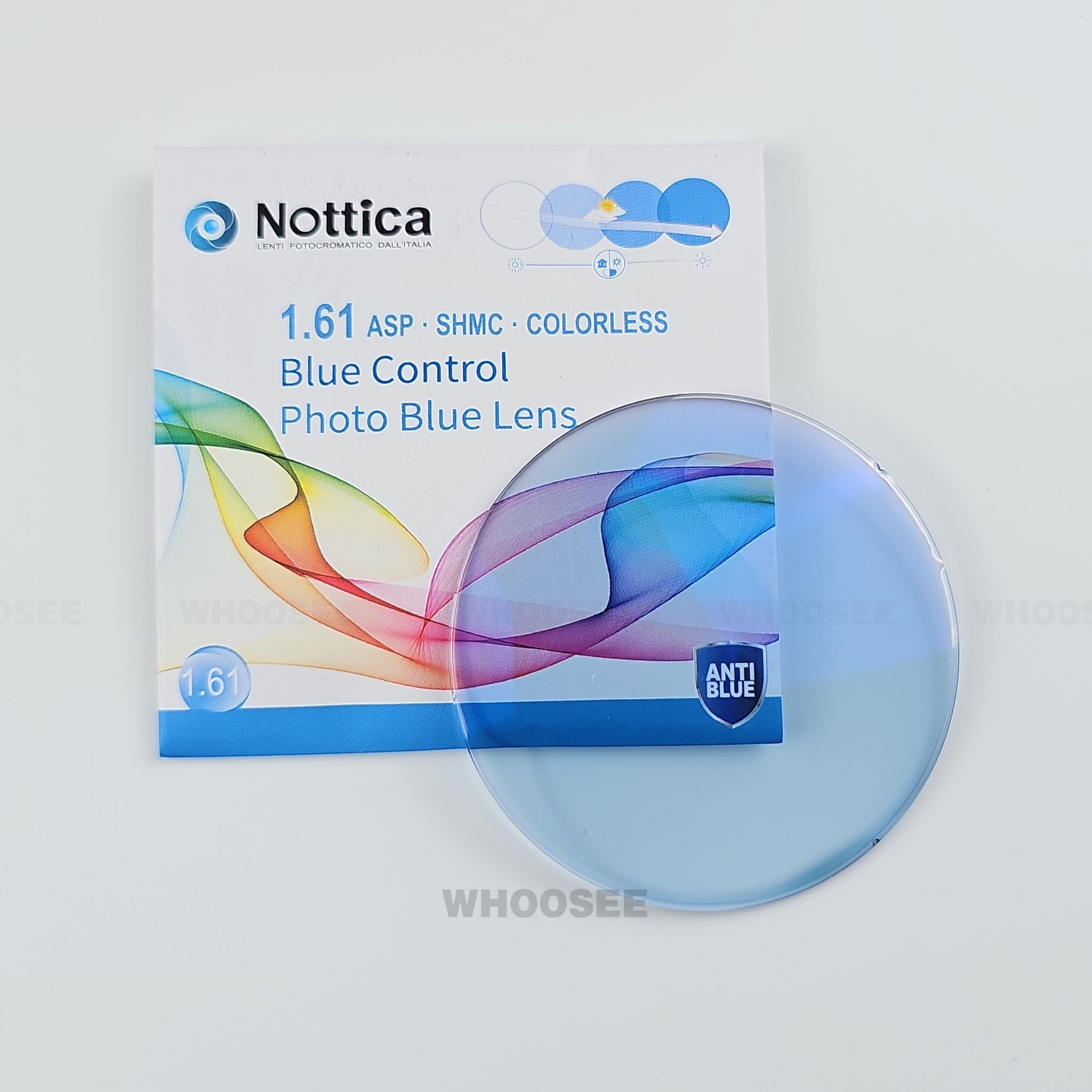 Tròng kính Nottica đổi màu xanh dương 1.61